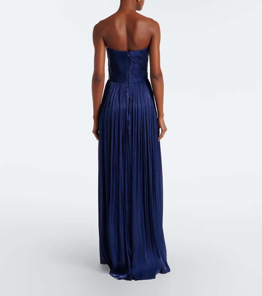 Costarellos Lenina Lurex georgette bustier gown | Thumbnail 2