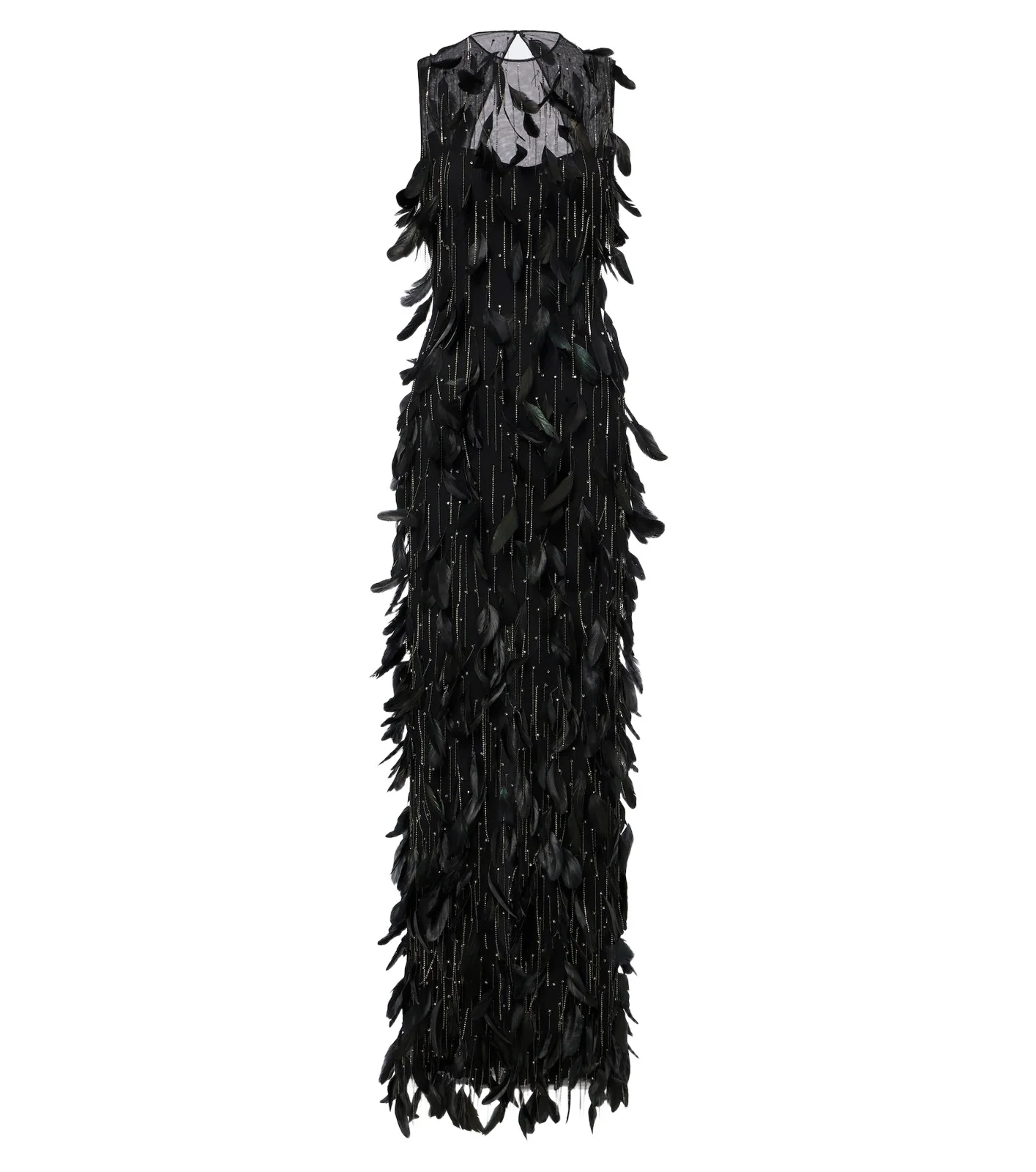 Renia embellished feather-trimmed tulle gown