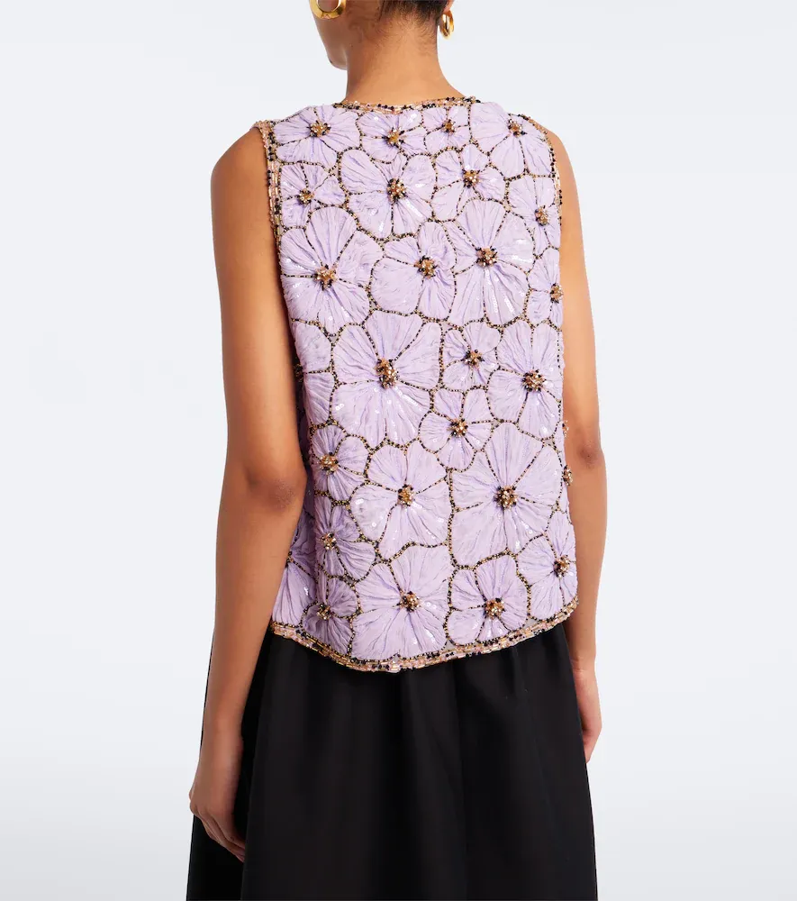 La DoubleJ Scala embellished floral chiffon top | Thumbnail 2 La DoubleJ Scala embellished floral chiffon top | Thumbnail 2