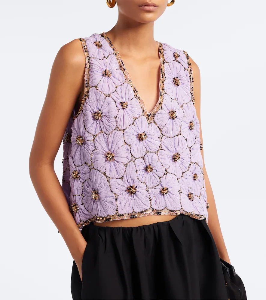 La DoubleJ Scala embellished floral chiffon top | Thumbnail 6 La DoubleJ Scala embellished floral chiffon top | Thumbnail 6