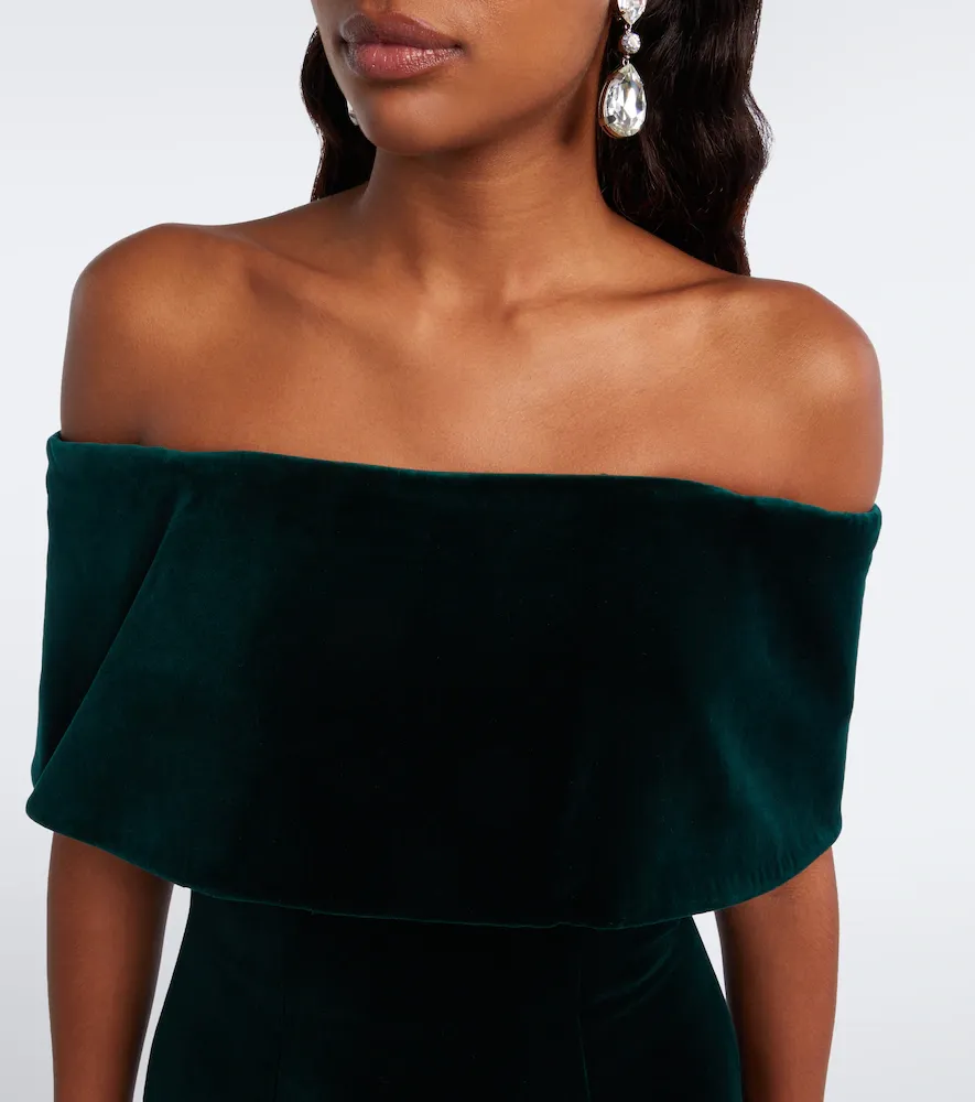 Emilia Wickstead Off-shoulder cotton velvet midi dress | Thumbnail 2 Emilia Wickstead Off-shoulder cotton velvet midi dress | Thumbnail 2