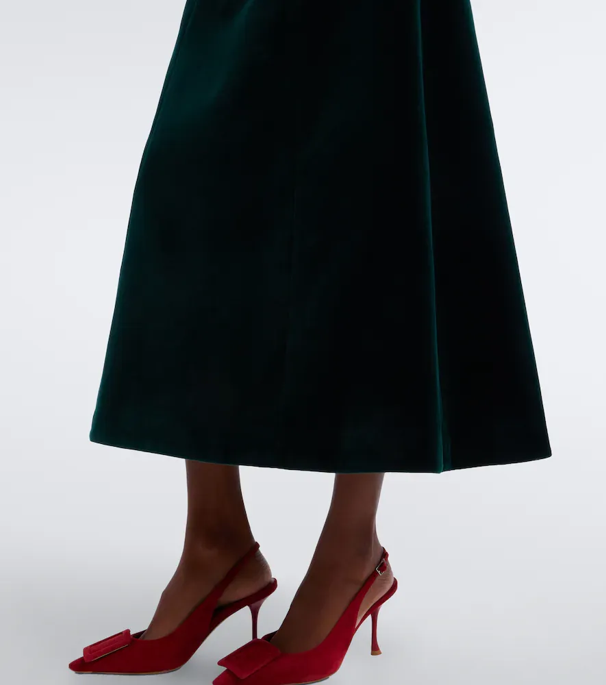 Emilia Wickstead Off-shoulder cotton velvet midi dress | Thumbnail 5 Emilia Wickstead Off-shoulder cotton velvet midi dress | Thumbnail 5