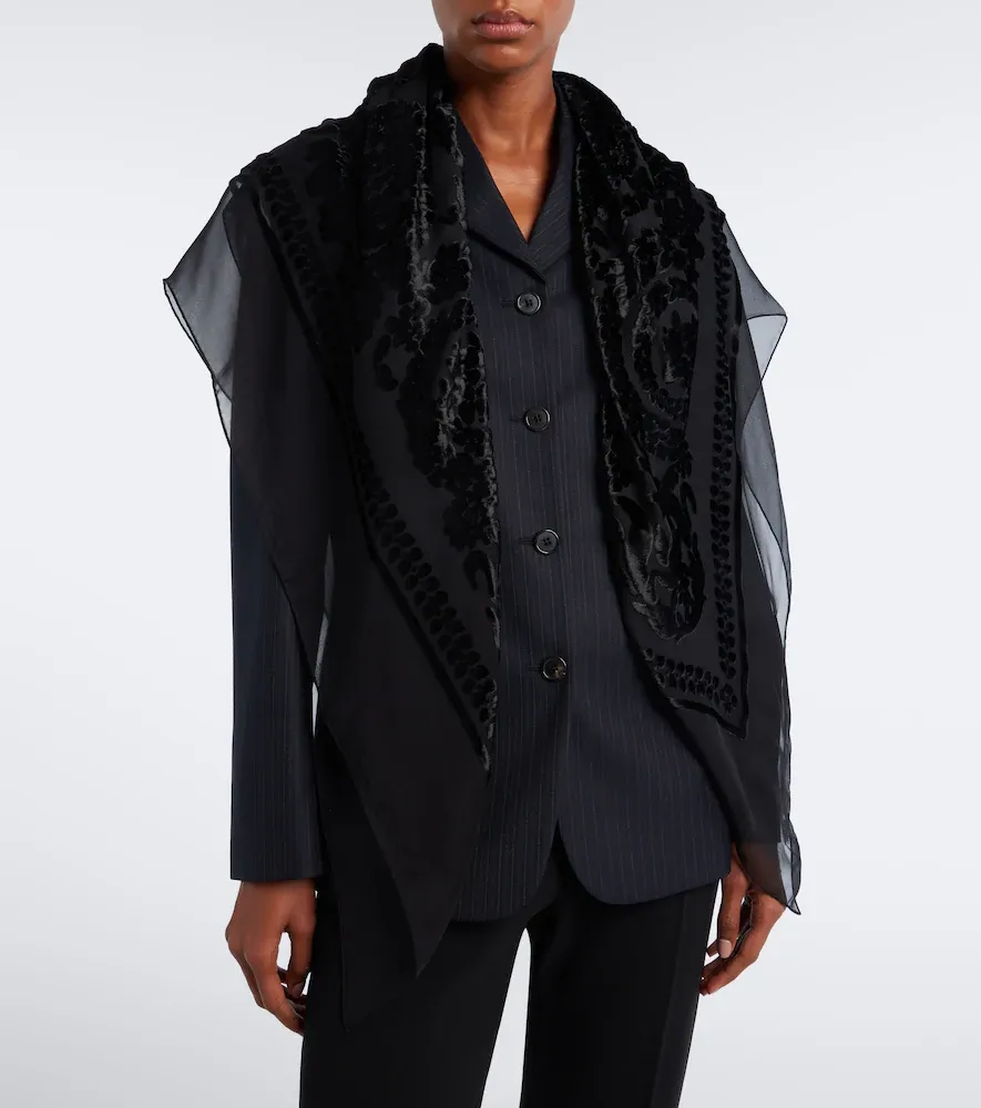 The Row Mitaf floral velvet devoré scarf | Thumbnail 5