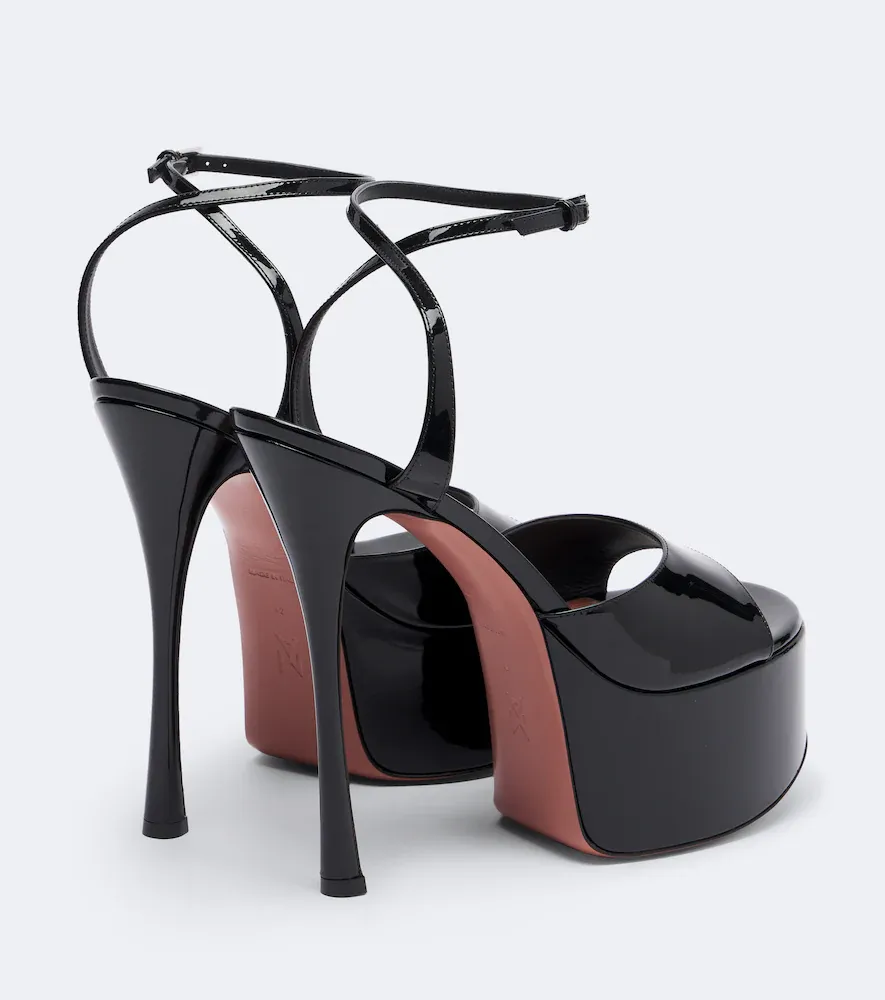 Amina Muaddi Aya patent leather platform sandals | Thumbnail 3 Amina Muaddi Aya patent leather platform sandals | Thumbnail 3
