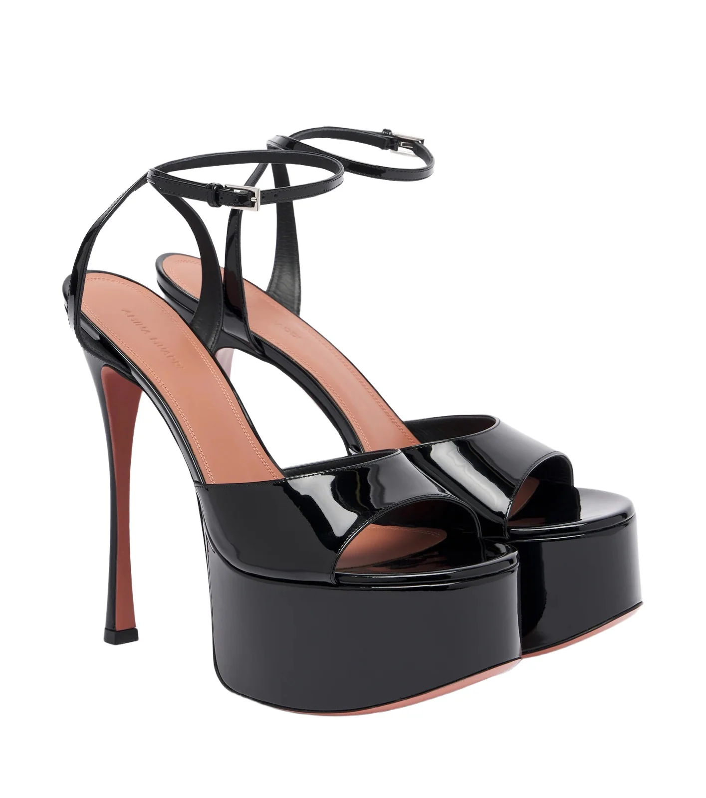 Amina Muaddi Aya patent leather platform sandals