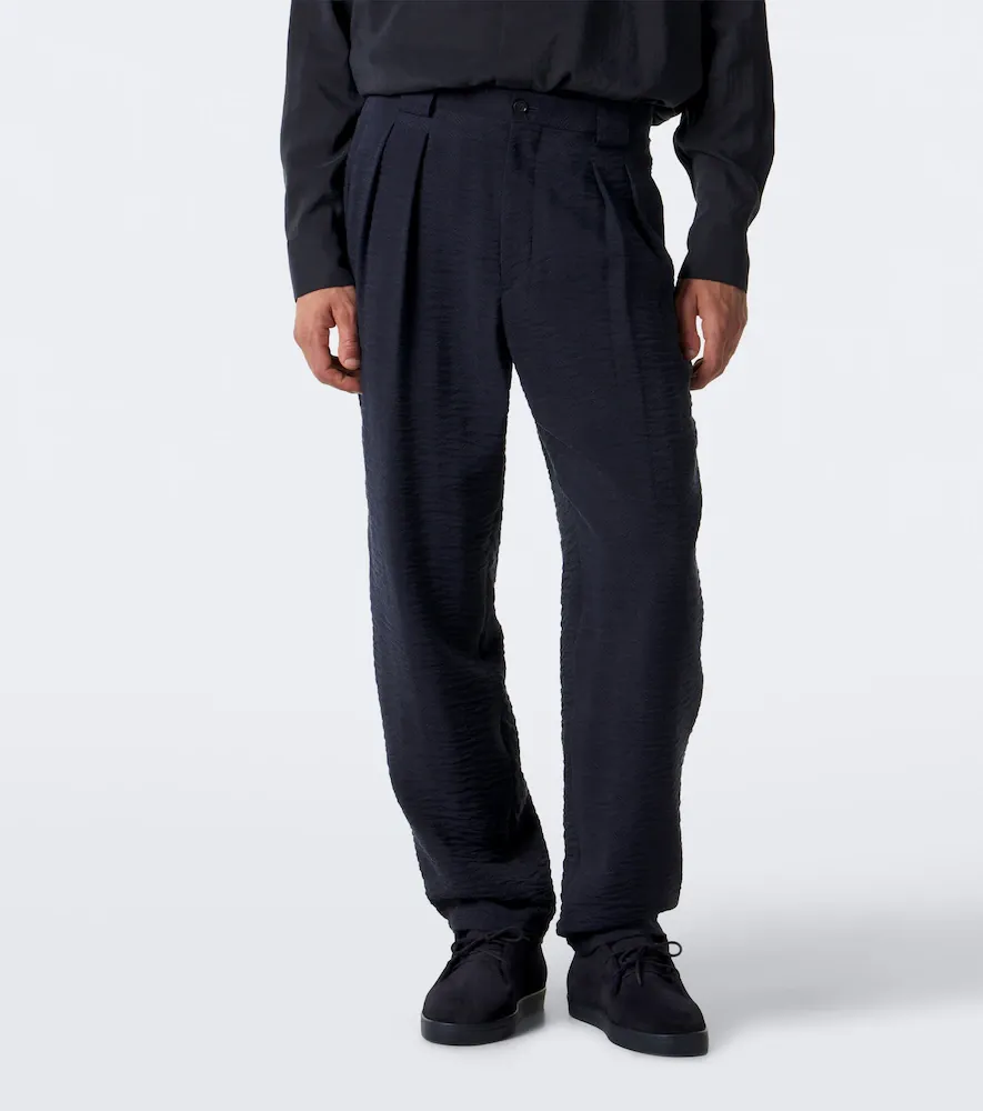 Giorgio Armani Pleated jacquard straight pants | Thumbnail 3 Giorgio Armani Pleated jacquard straight pants | Thumbnail 3