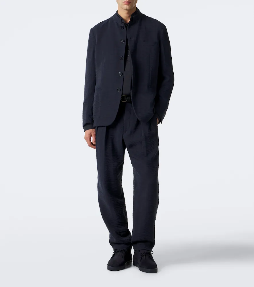 Giorgio Armani Pleated jacquard straight pants | Thumbnail 4 Giorgio Armani Pleated jacquard straight pants | Thumbnail 4
