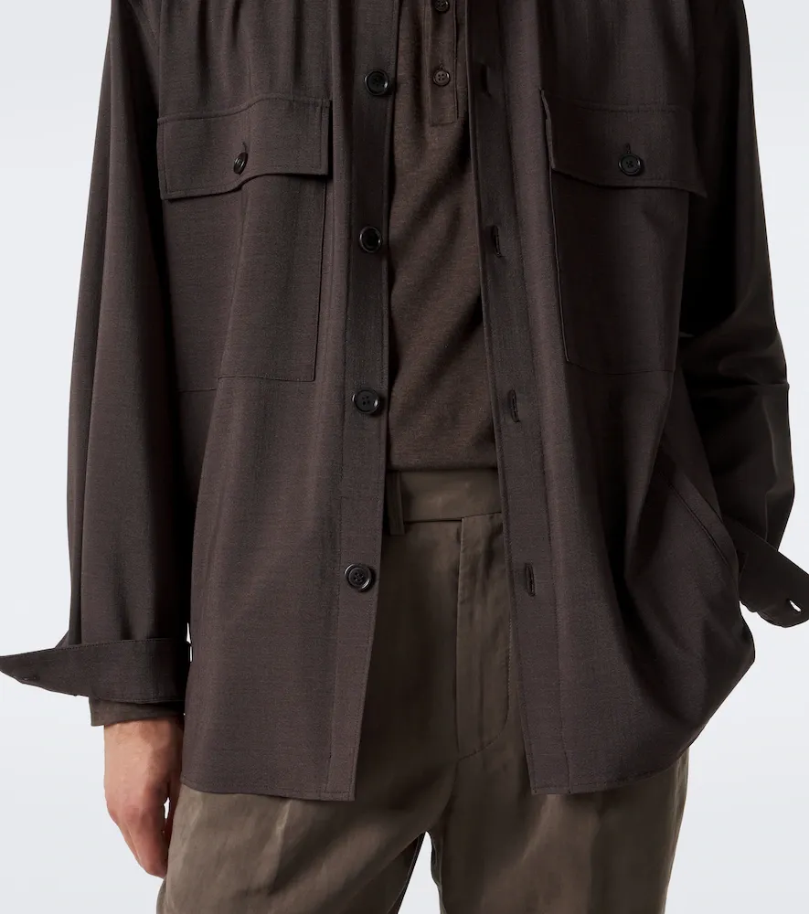 Giorgio Armani Wool and silk-blend shirt | Thumbnail 6