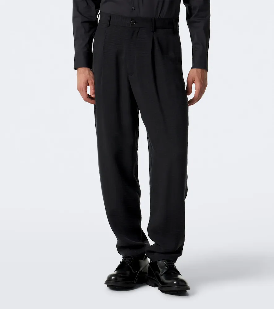 Giorgio Armani Pleated jacquard straight pants | Thumbnail 4 Giorgio Armani Pleated jacquard straight pants | Thumbnail 4