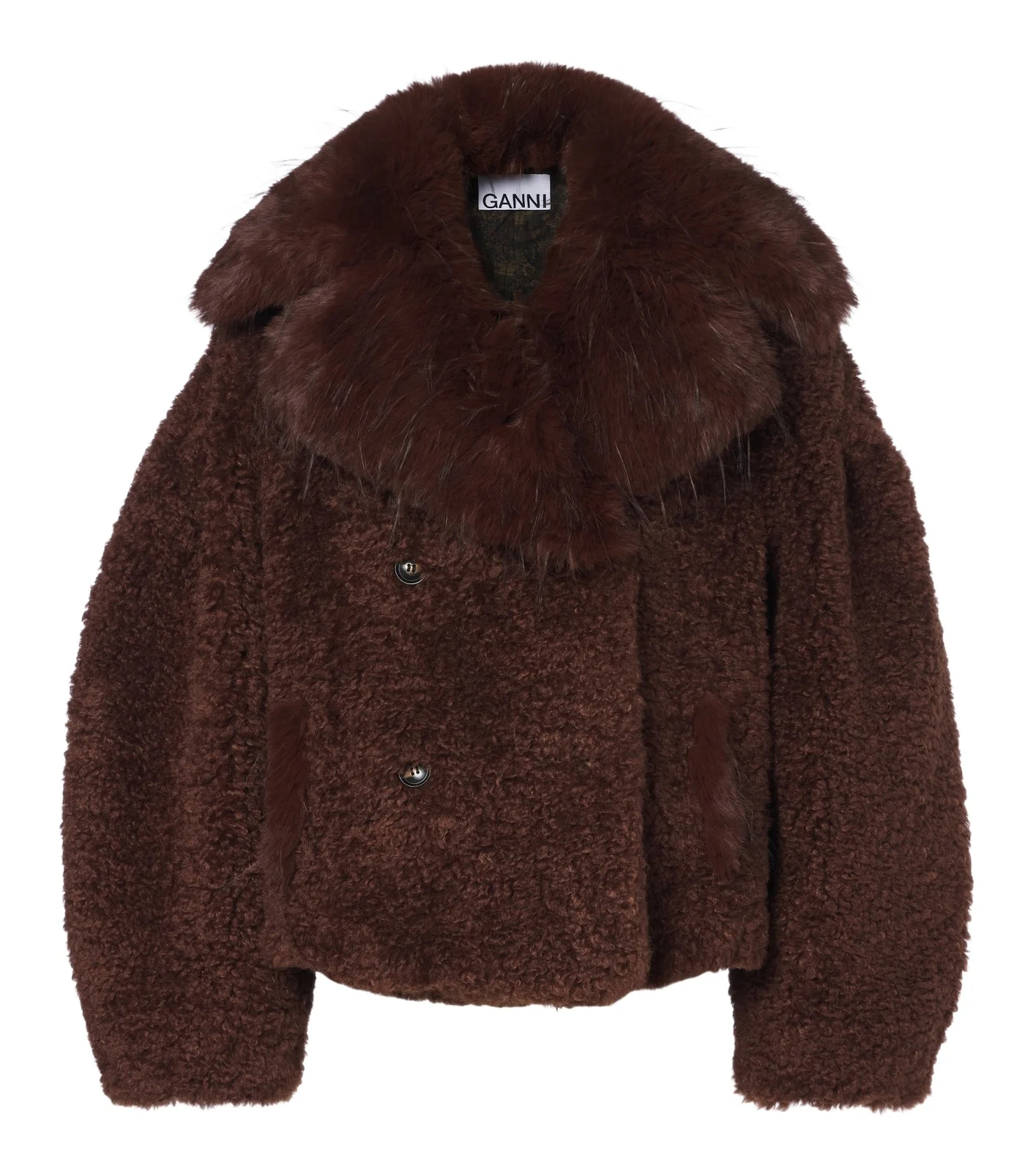 Ganni Teddy peacoat