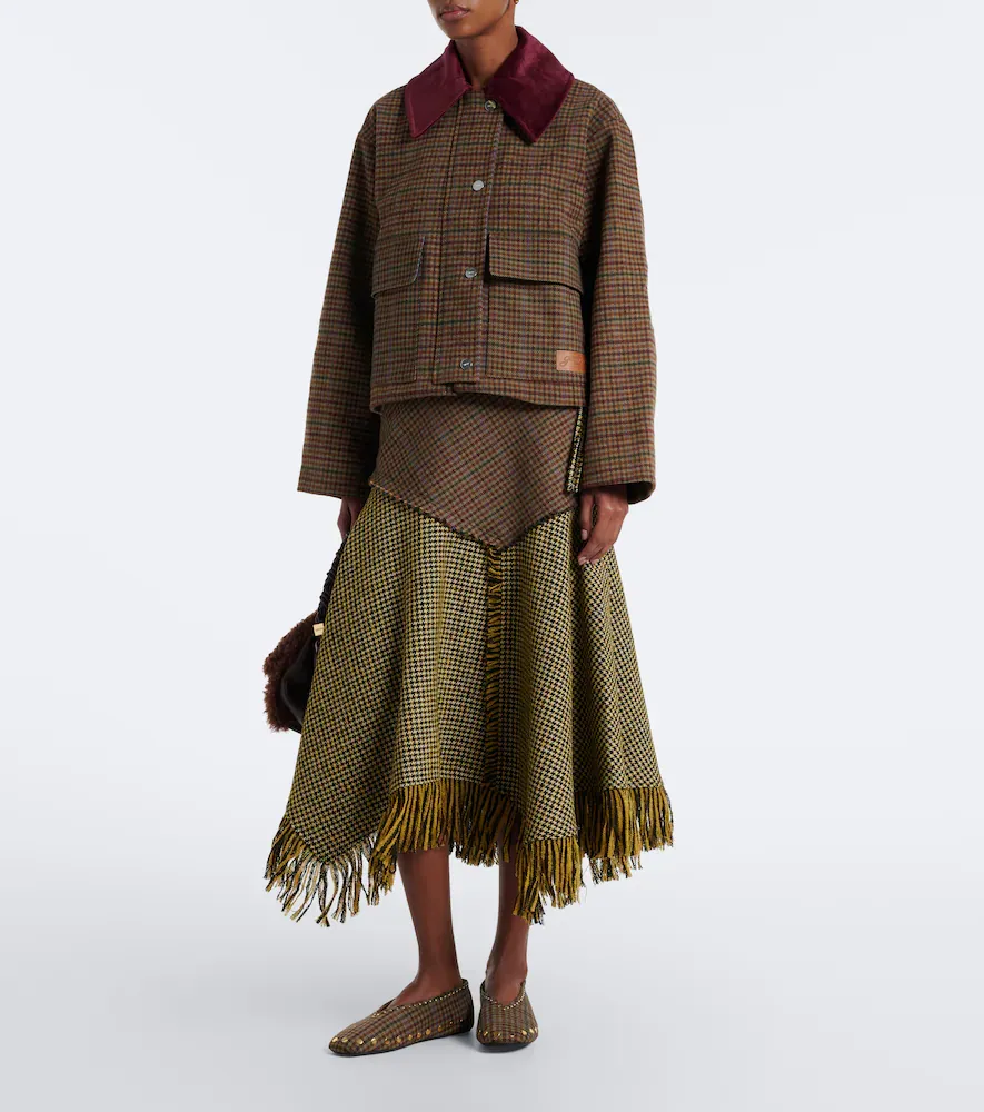 Ganni Checked wool-blend twill jacket | Thumbnail 5 Ganni Checked wool-blend twill jacket | Thumbnail 5