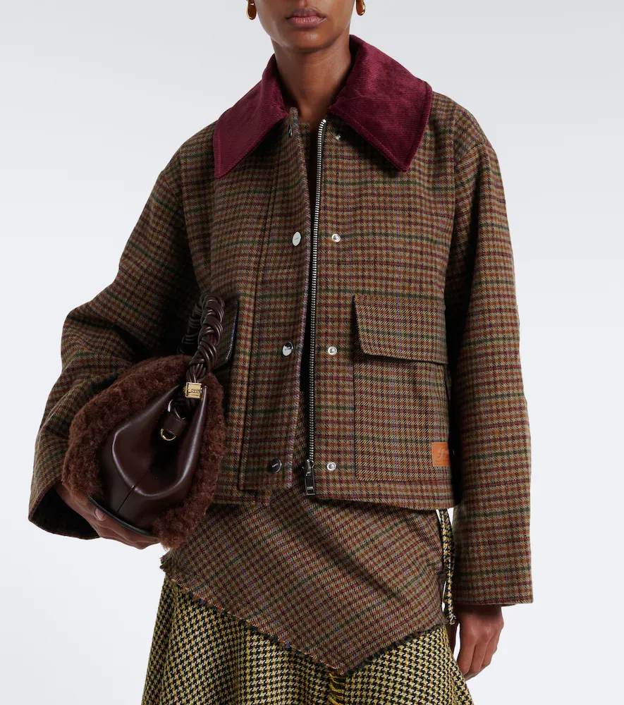 Ganni Checked wool-blend twill jacket | Thumbnail 7 Ganni Checked wool-blend twill jacket | Thumbnail 7