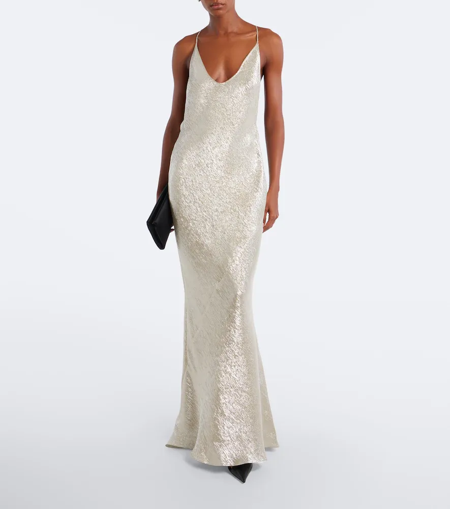 Tom Ford Open-back silk-blend lamé gown | Thumbnail 4