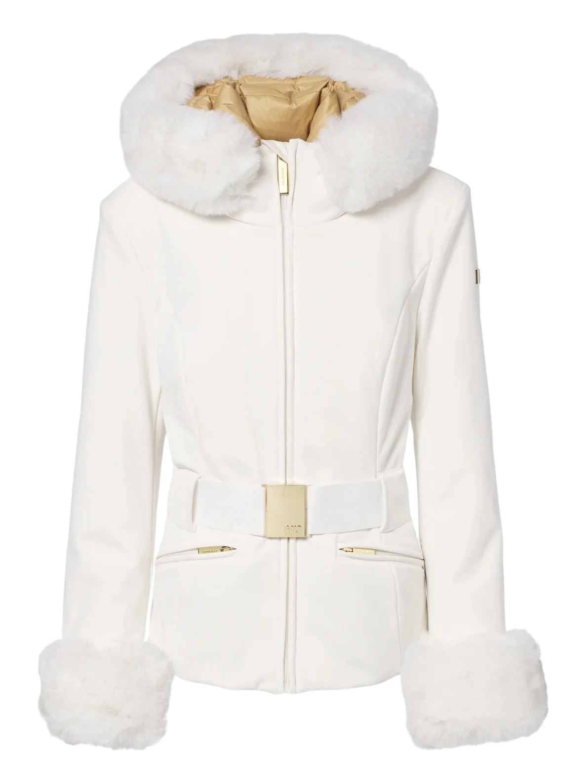 Prezioso belted hooded technical ski jacket