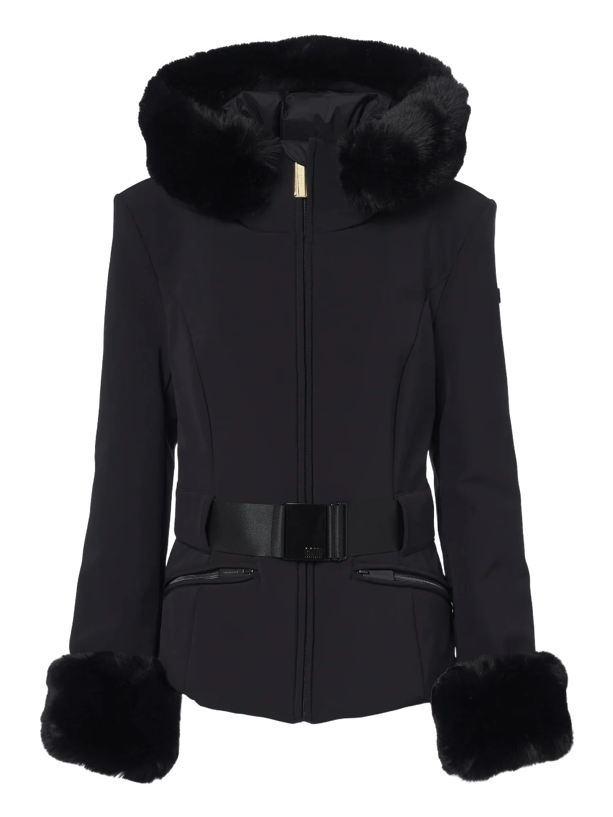 Giselle belted hooded technical ski jacket