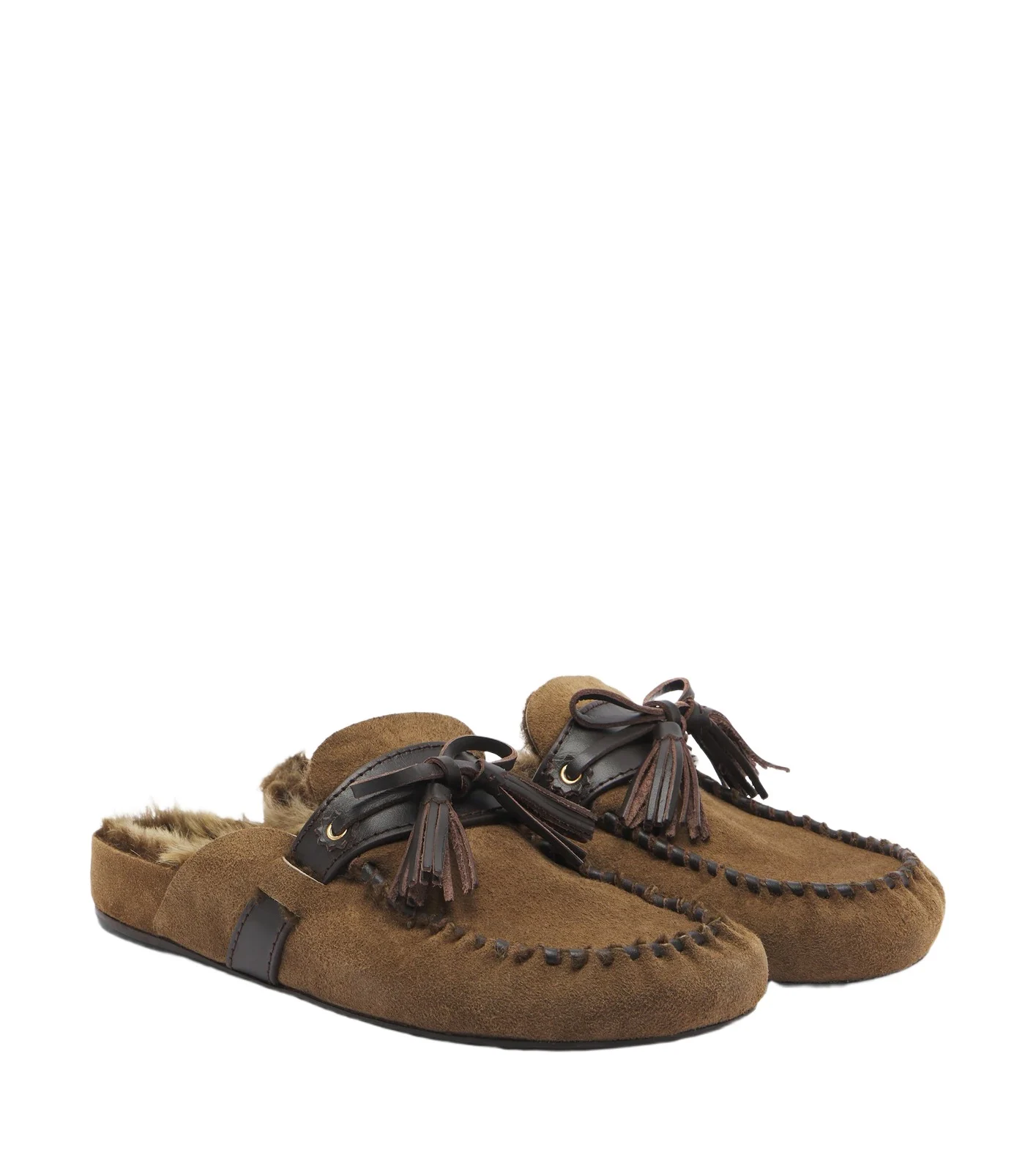 Malvin shearling-lined suede mules