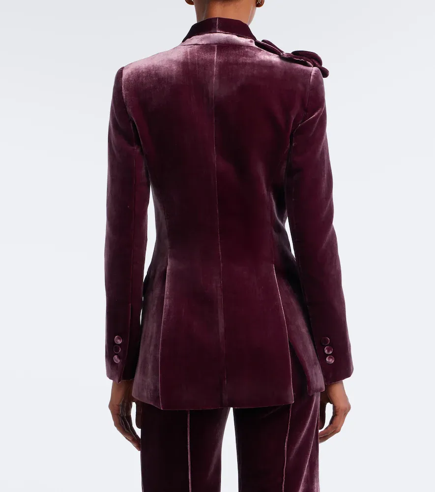 Elie Saab Floral-appliqué silk-blend velvet blazer | Thumbnail 4