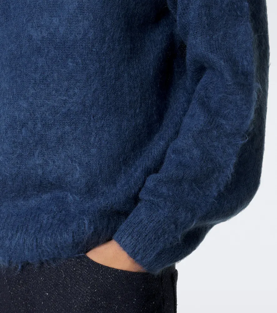 Auralee Mohair and wool polo sweater | Thumbnail 4