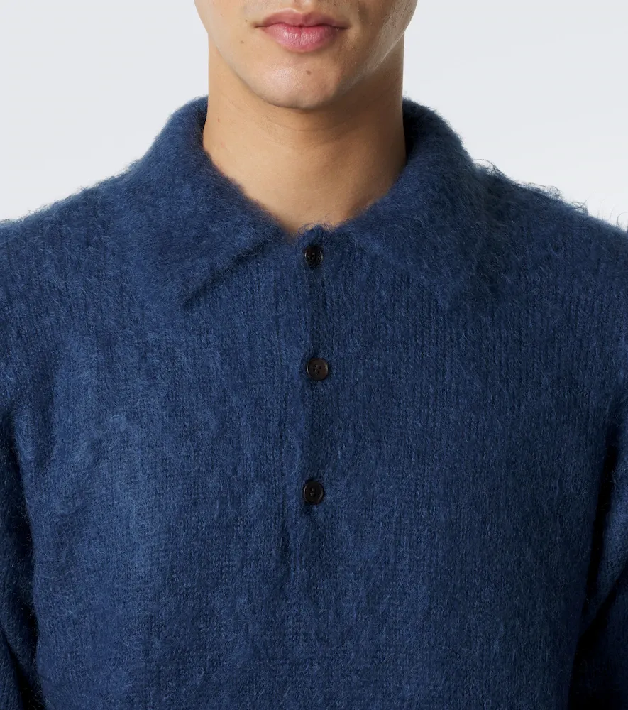 Auralee Mohair and wool polo sweater | Thumbnail 6