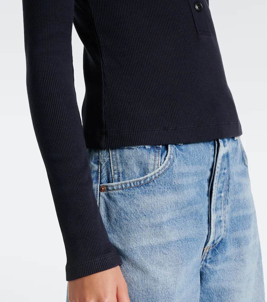 Citizens of Humanity Varra ribbed-knit Henley shirt | Thumbnail 2