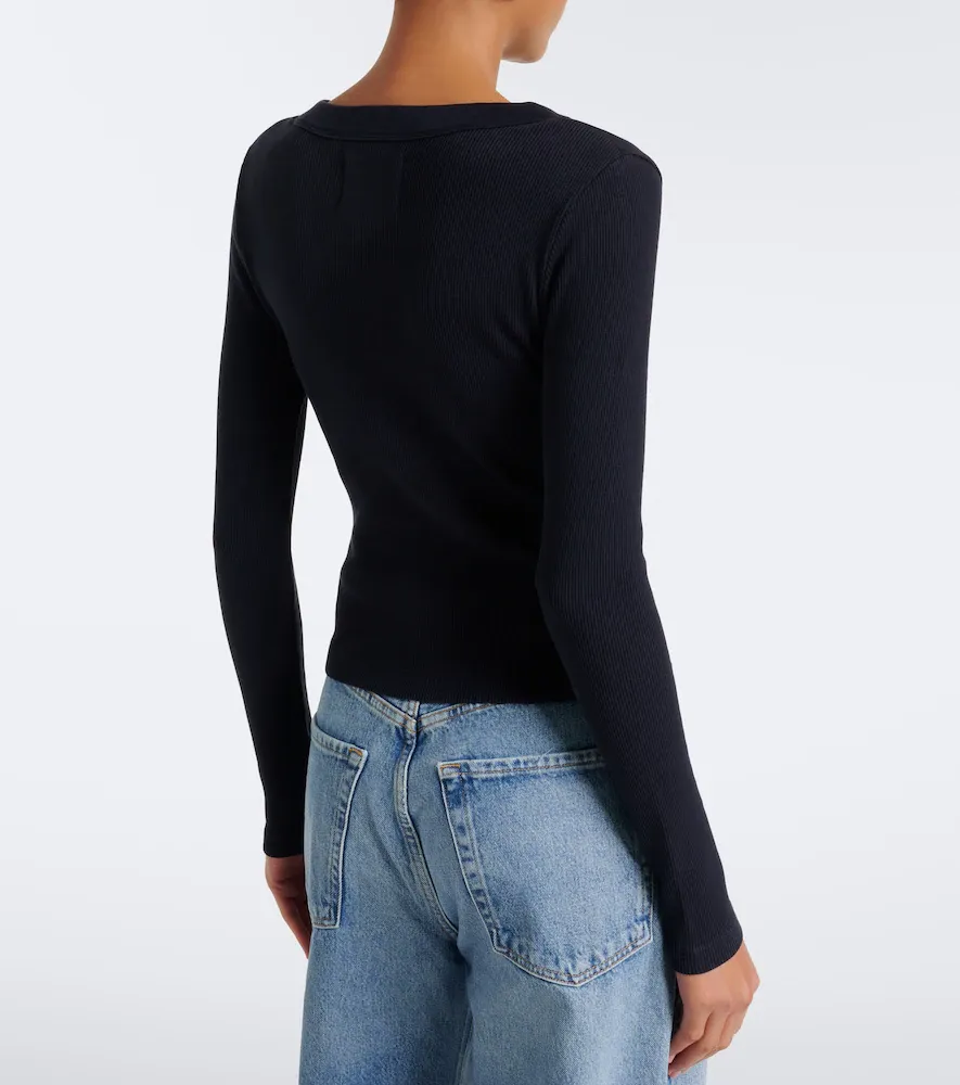 Citizens of Humanity Varra ribbed-knit Henley shirt | Thumbnail 6