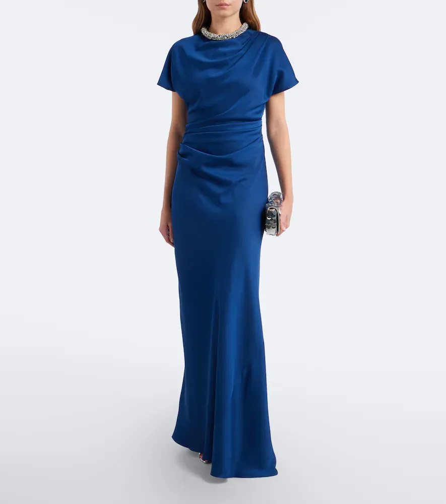 Simkhai Eliza embellished draped satin gown | Thumbnail 4