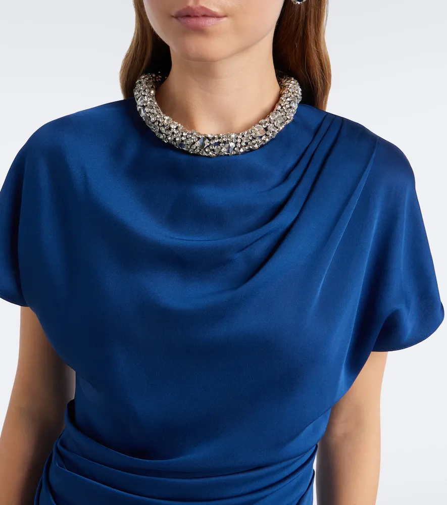Simkhai Eliza embellished draped satin gown | Thumbnail 5