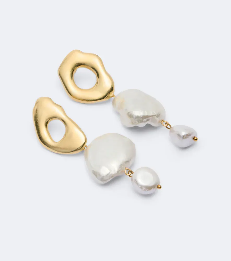 YSSO Delos pearl 24kt gold-plated drop earrings | Thumbnail 2 YSSO Delos pearl 24kt gold-plated drop earrings | Thumbnail 2