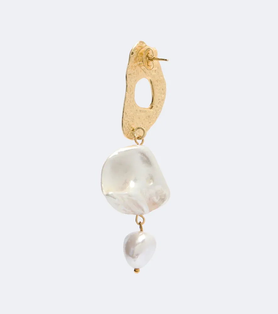 YSSO Delos pearl 24kt gold-plated drop earrings | Thumbnail 3 YSSO Delos pearl 24kt gold-plated drop earrings | Thumbnail 3