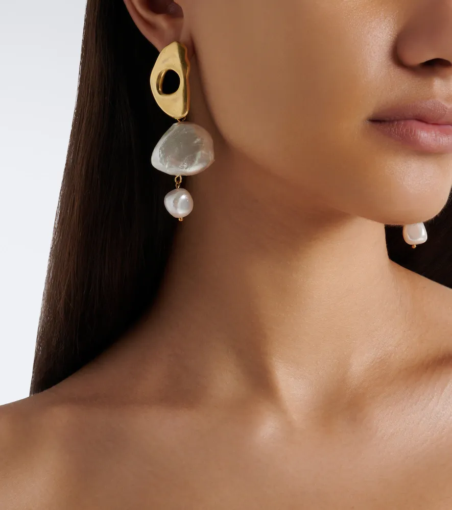 YSSO Delos pearl 24kt gold-plated drop earrings | Thumbnail 5 YSSO Delos pearl 24kt gold-plated drop earrings | Thumbnail 5