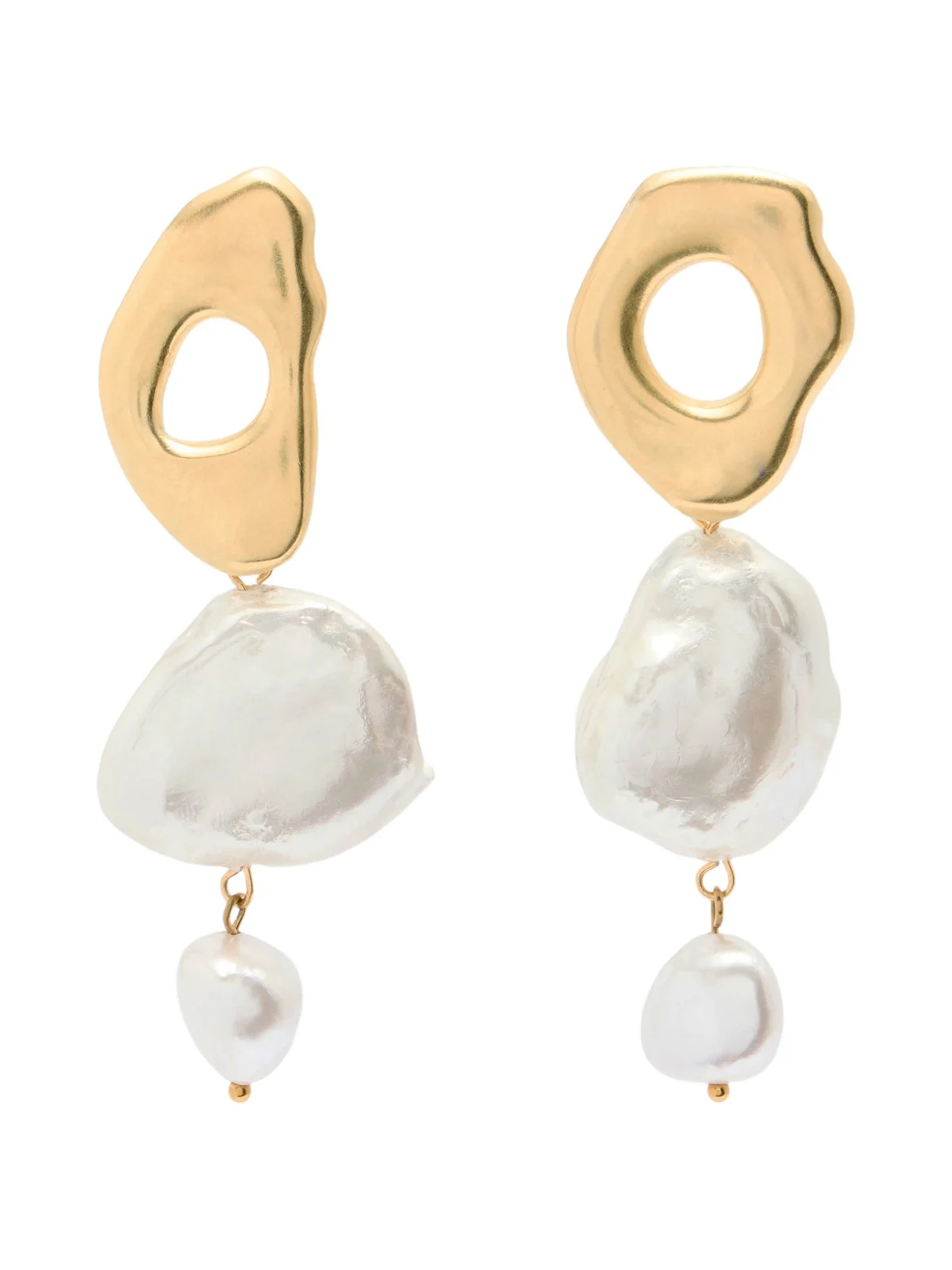 YSSO Delos pearl 24kt gold-plated drop earrings