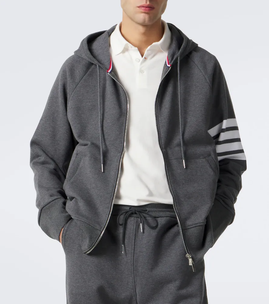 Thom Browne 4-Bar cotton jersey zip-up hoodie | Thumbnail 2 Thom Browne 4-Bar cotton jersey zip-up hoodie | Thumbnail 2