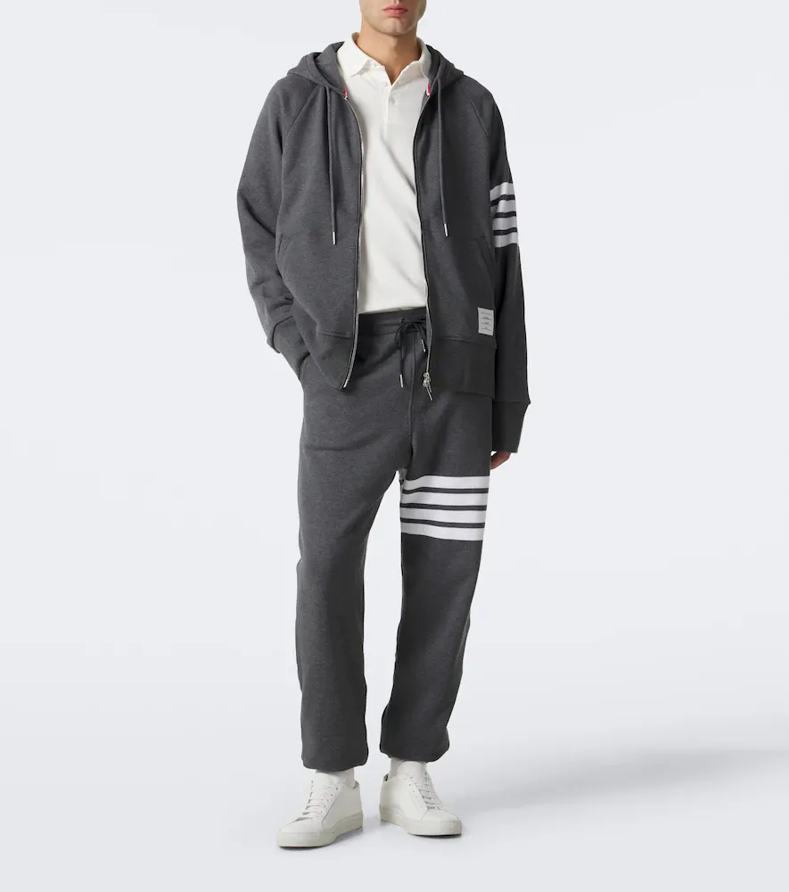 Thom Browne 4-Bar cotton jersey zip-up hoodie | Thumbnail 3 Thom Browne 4-Bar cotton jersey zip-up hoodie | Thumbnail 3