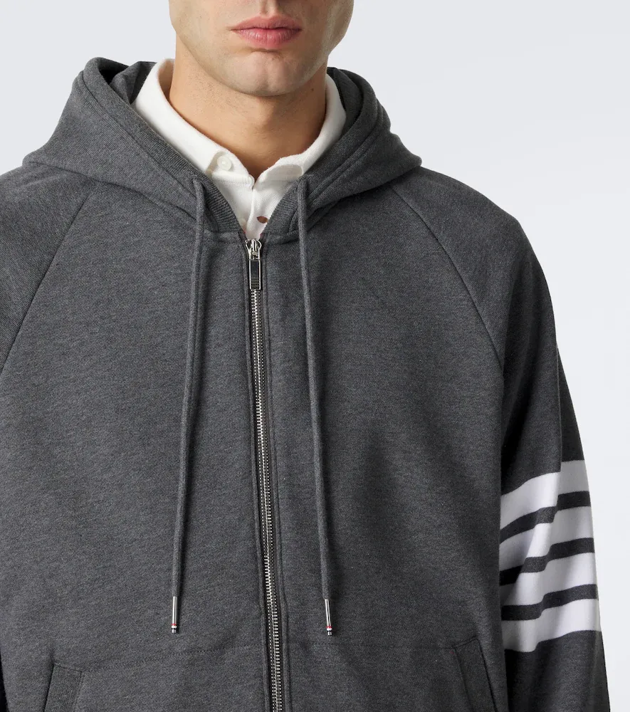 Thom Browne 4-Bar cotton jersey zip-up hoodie | Thumbnail 4 Thom Browne 4-Bar cotton jersey zip-up hoodie | Thumbnail 4