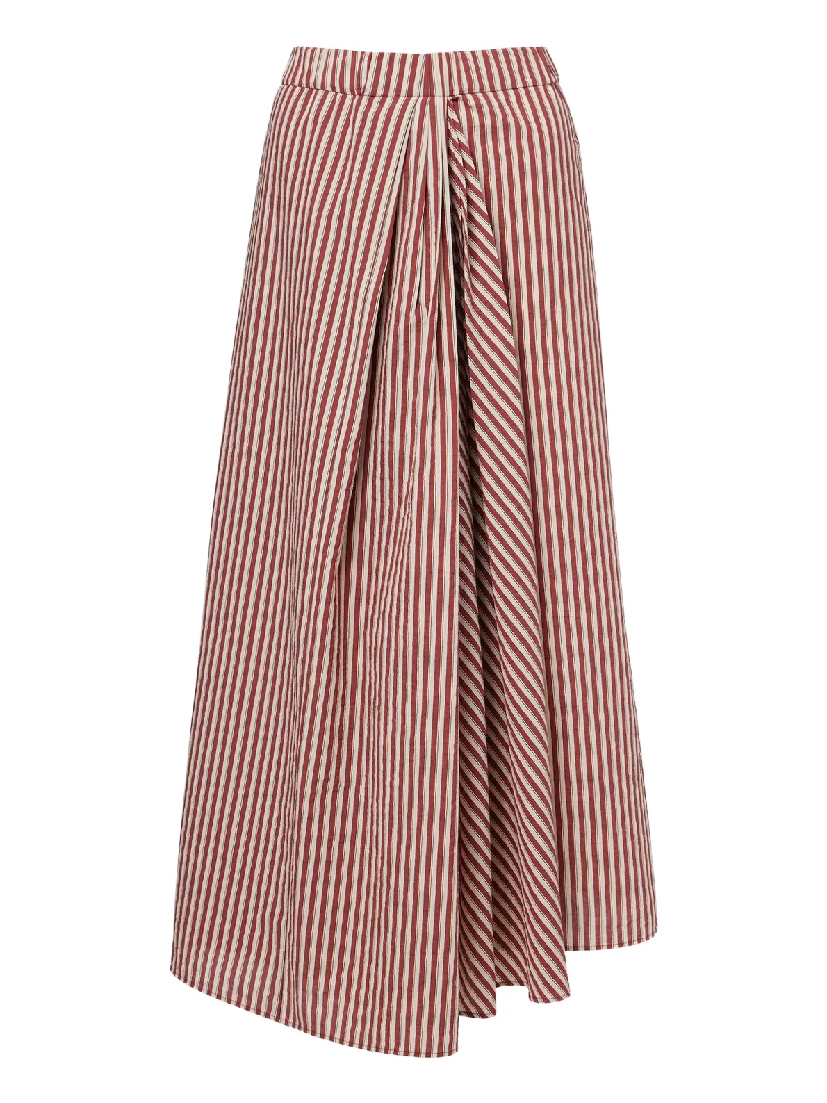 Striped pleated cotton-blend maxi skirt Striped pleated cotton-blend maxi skirt