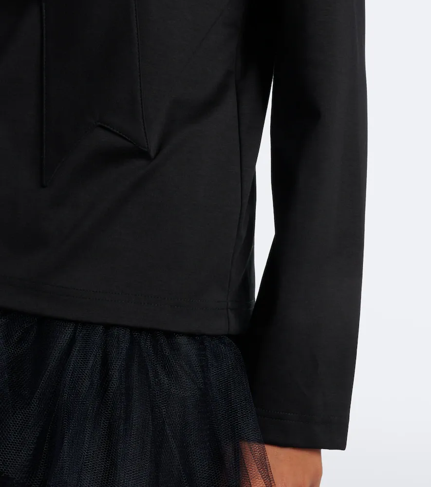 NOIR KEI NINOMIYA Bow-detail cotton jersey top | Thumbnail 2