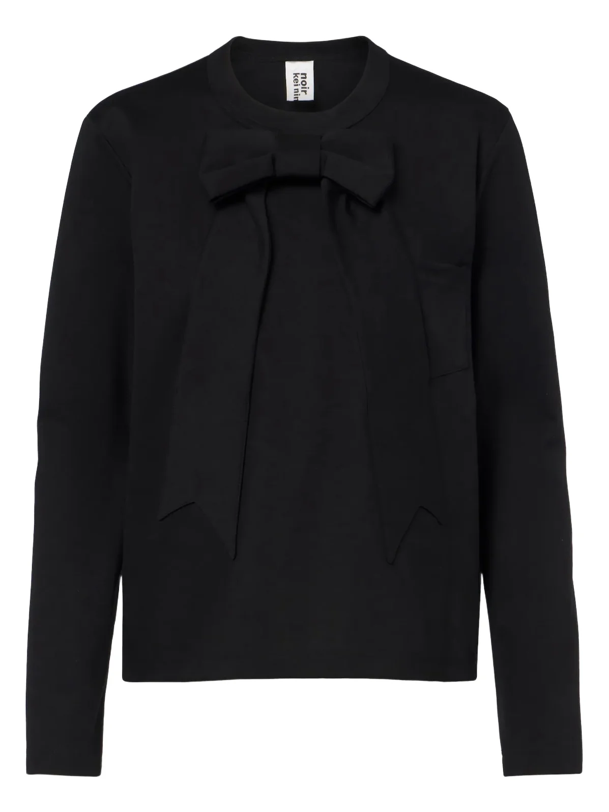 NOIR KEI NINOMIYA Bow-detail cotton jersey top