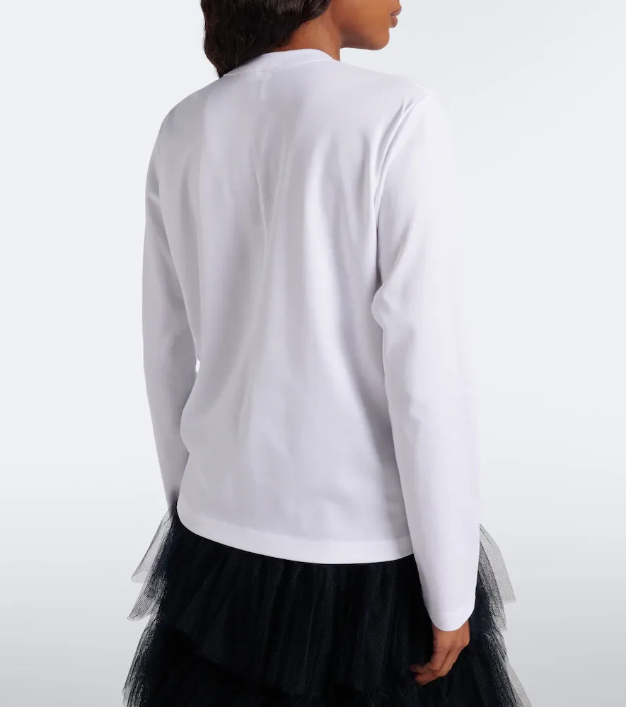 NOIR KEI NINOMIYA Bow-detail cotton jersey top | Thumbnail 2