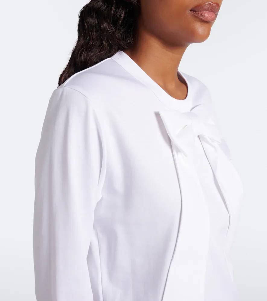 NOIR KEI NINOMIYA Bow-detail cotton jersey top | Thumbnail 5