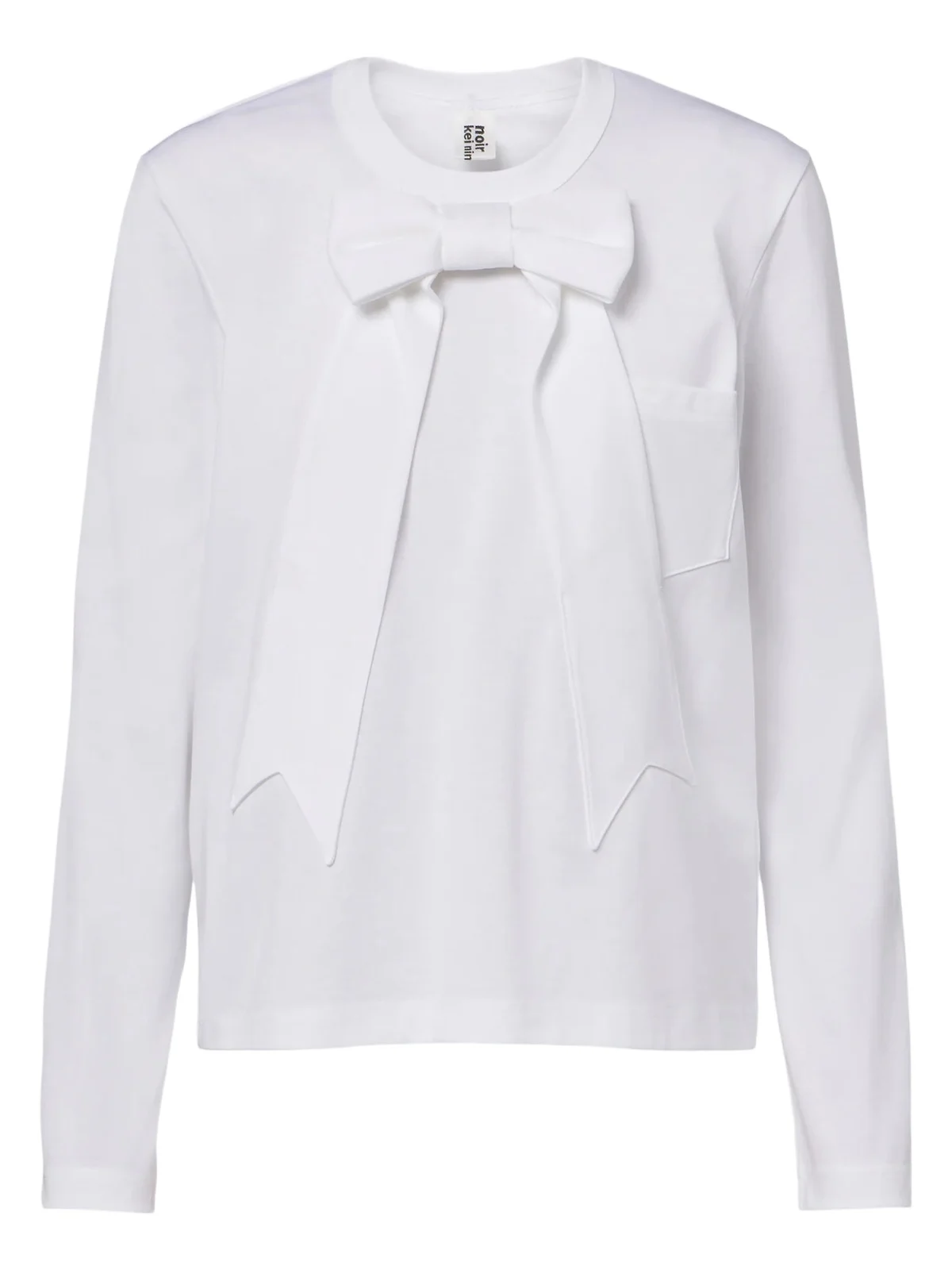 NOIR KEI NINOMIYA Bow-detail cotton jersey top