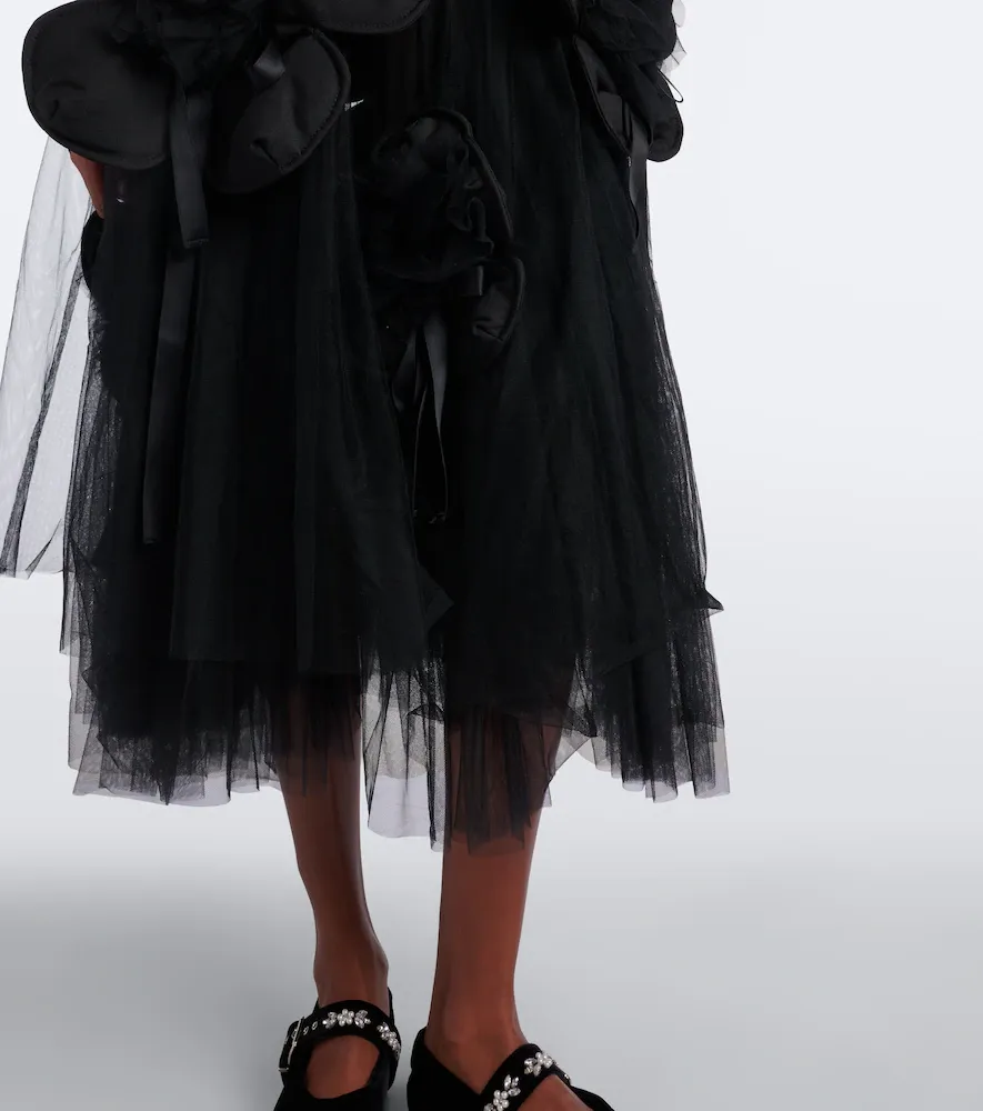 NOIR KEI NINOMIYA Floral-appliqué sheer mesh midi dress | Thumbnail 2 NOIR KEI NINOMIYA Floral-appliqué sheer mesh midi dress | Thumbnail 2