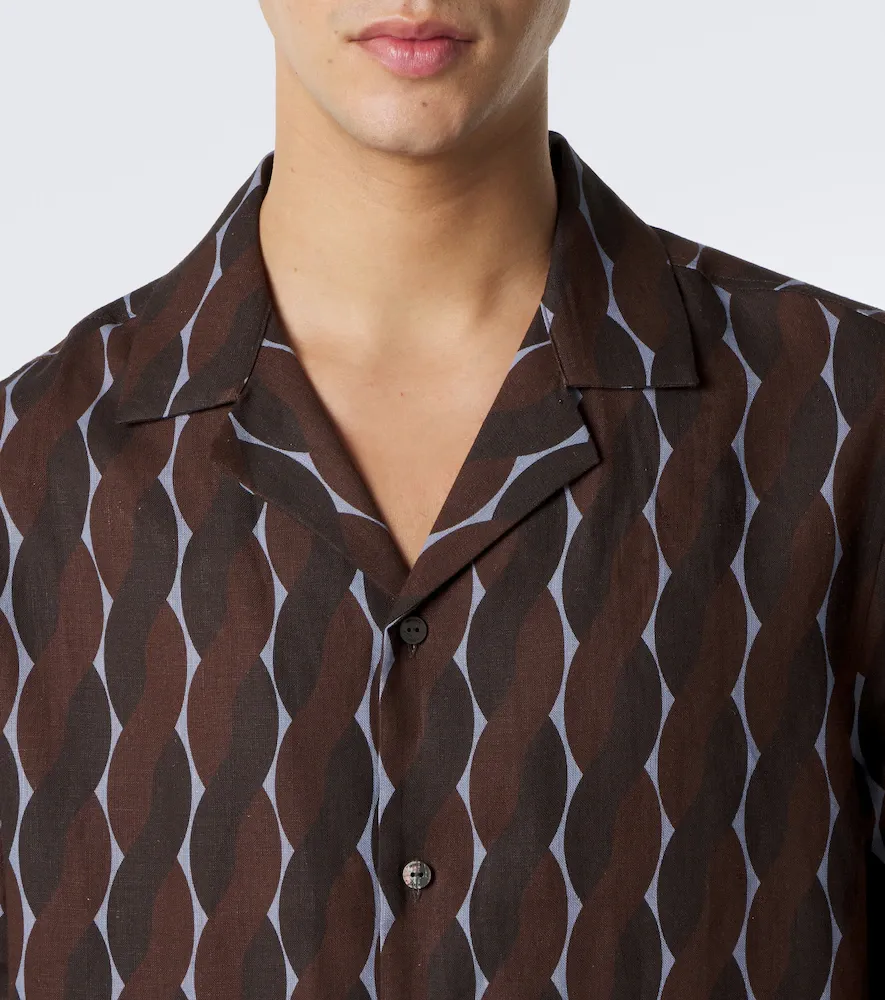 Frescobol Carioca Roberto printed linen bowling shirt | Thumbnail 2