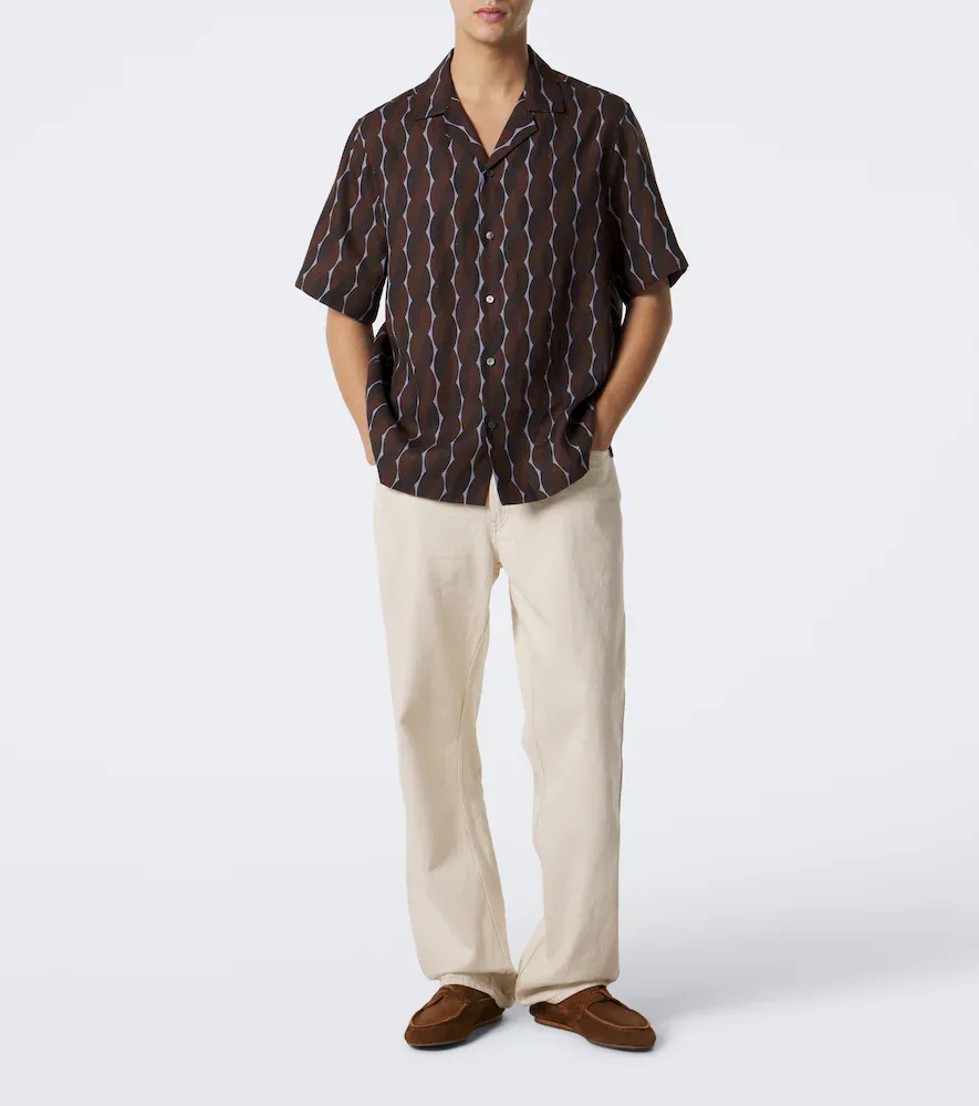 Frescobol Carioca Roberto printed linen bowling shirt | Thumbnail 3
