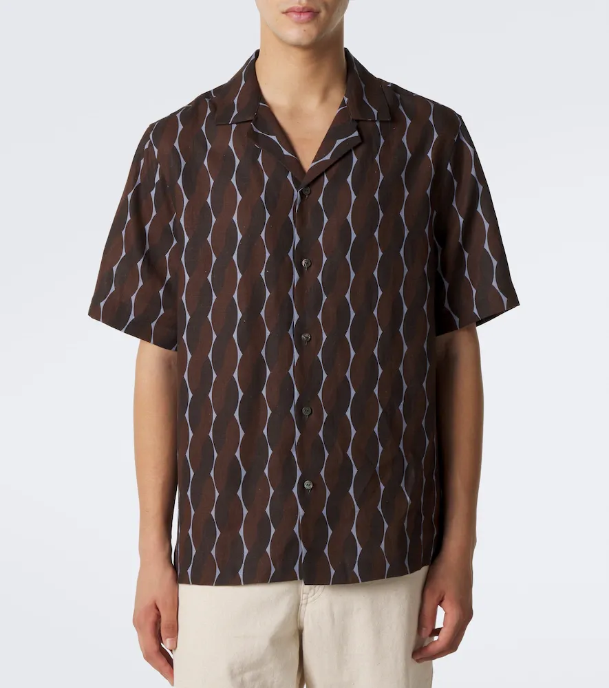 Frescobol Carioca Roberto printed linen bowling shirt | Thumbnail 5