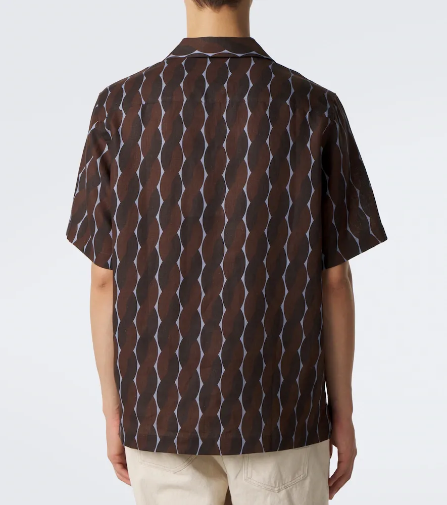 Frescobol Carioca Roberto printed linen bowling shirt | Thumbnail 6