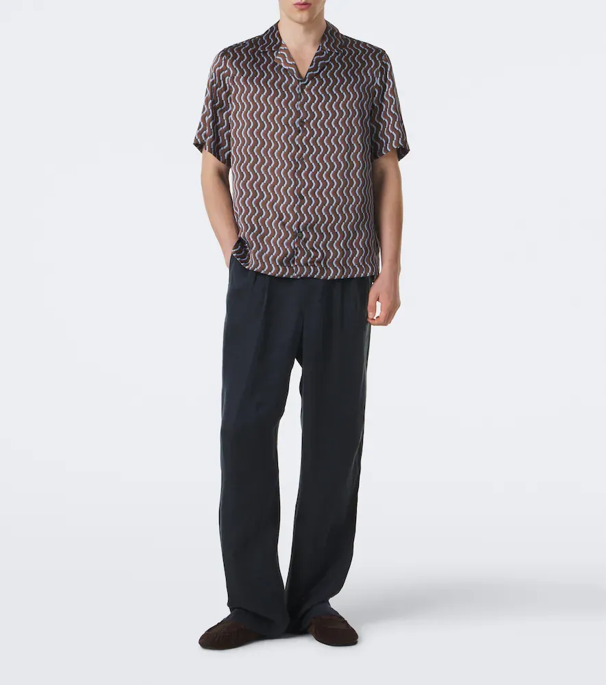 Frescobol Carioca Roberto printed silk bowling shirt | Thumbnail 3 Frescobol Carioca Roberto printed silk bowling shirt | Thumbnail 3