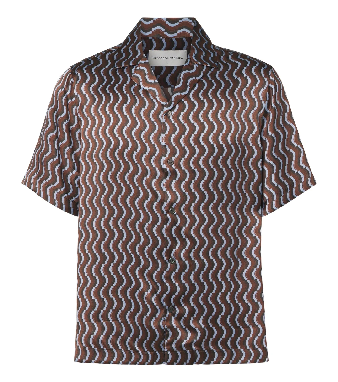 Frescobol Carioca Roberto printed silk bowling shirt
