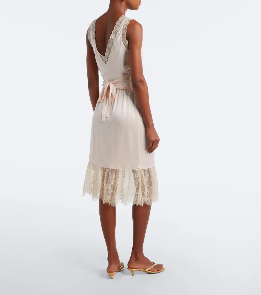 Posse Blake lace-trimmed silk satin midi skirt | Thumbnail 6 Posse Blake lace-trimmed silk satin midi skirt | Thumbnail 6
