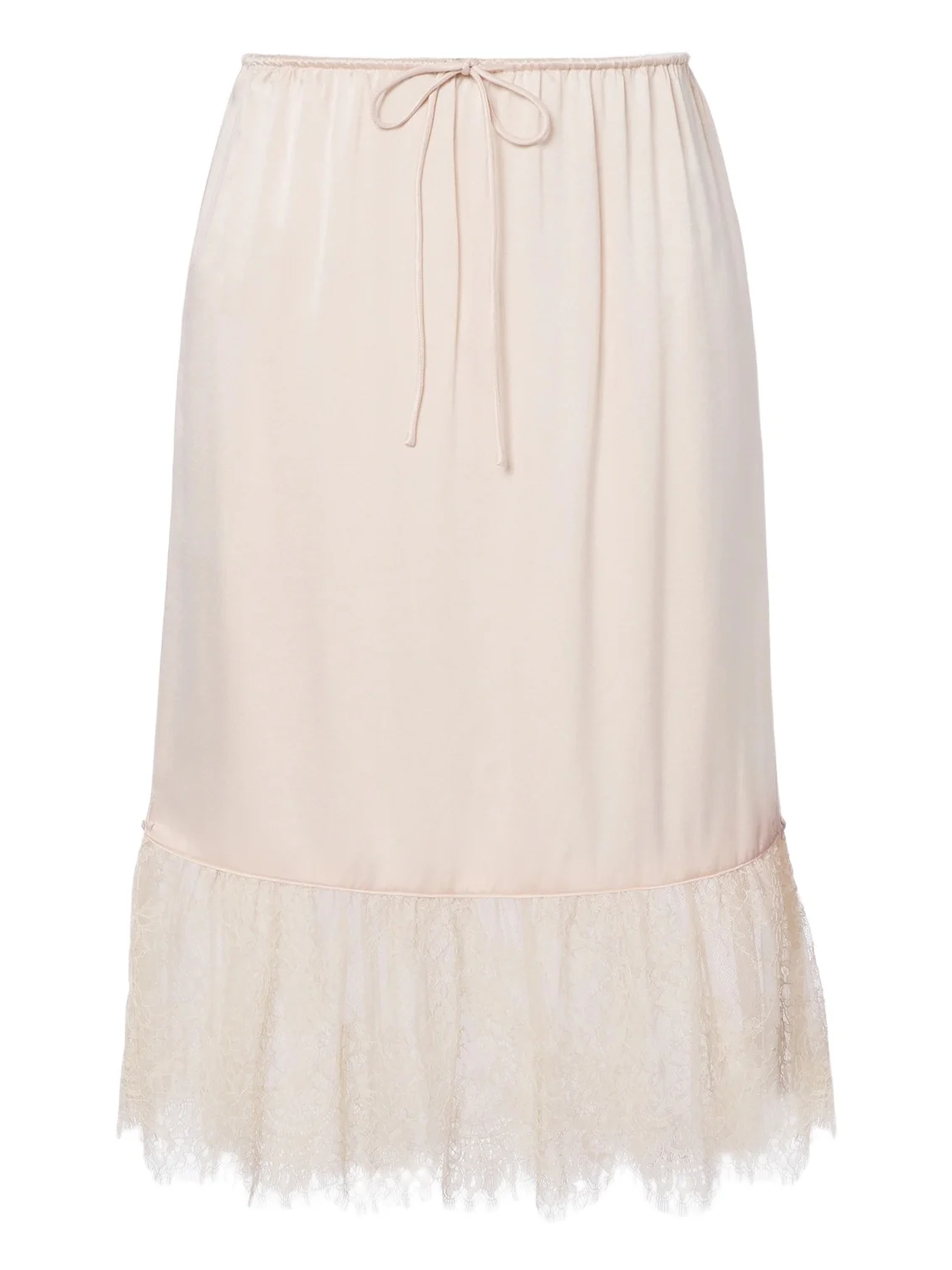 Blake lace-trimmed silk satin midi skirt Blake lace-trimmed silk satin midi skirt