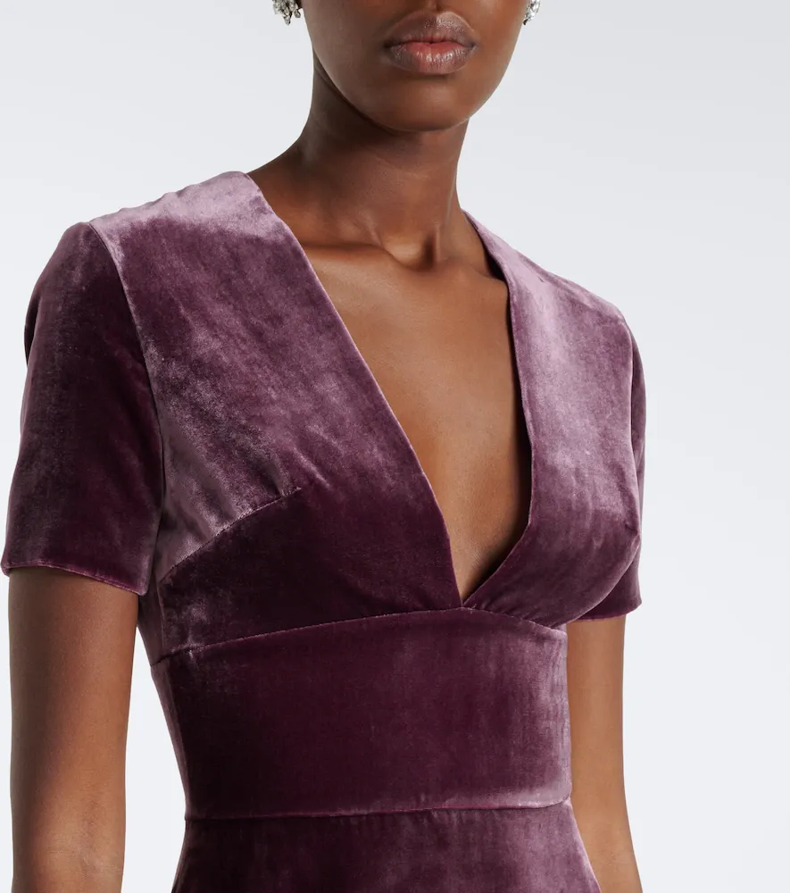 Elie Saab Velvet midi dress | Thumbnail 4 Elie Saab Velvet midi dress | Thumbnail 4